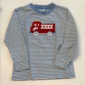 Little English Long Sleeve Tee with Fire Truck